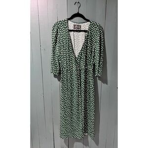 REFORMATION Dark Green Daisy Wrap Dress